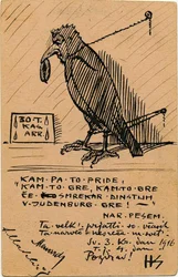 Karikatur som en fugl